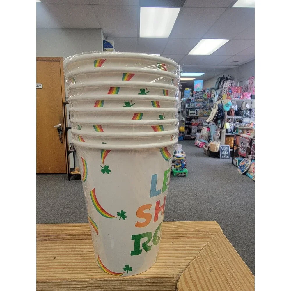 Lets Shamrock St. Patricks Day Stackable Party Cups 8 pk 12‎ Fl. oz